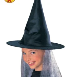 Witch Hat With Hair, Grey, Child