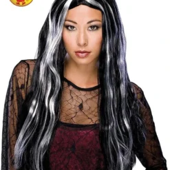 Witch Grey Streaked Wig, Adult