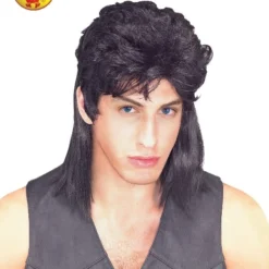 Mullet Wig, Black, Adult