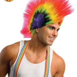 Rave Punk Mohawk Wig, Adult