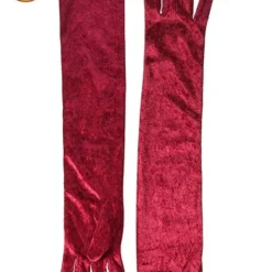 Red Velvet Long Gloves, Adult