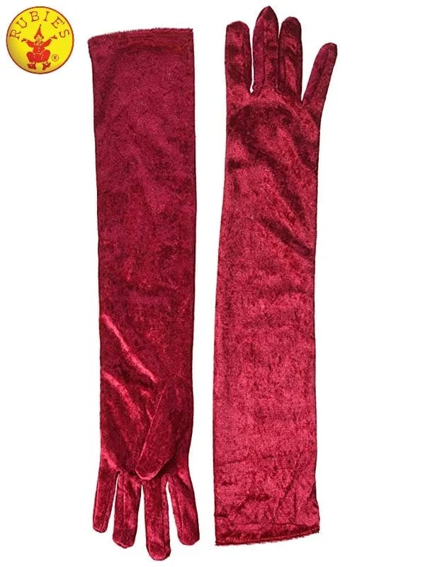 Red Velvet Long Gloves, Adult 3 Red Velvet Long Gloves, Adult