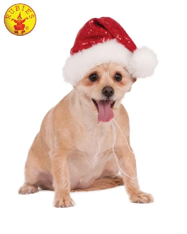 Sequin Santa Red Hat, Pet 3 Sequin Santa Red Hat, Pet