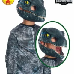Velociraptor Blue Moveable Jaw Mask, Child