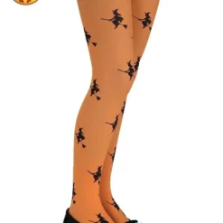 Glitter Witch Tights Orange, Child