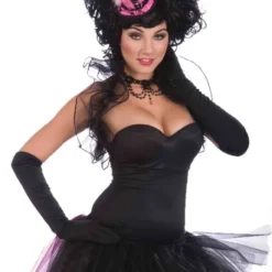 Burlesque Mini Hat Pink/Black, Adult