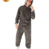 Wolf Hooded Onesie Costume, Adult