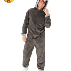 Wolf Hooded Onesie Costume, Adult