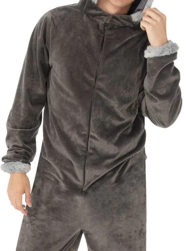 Wolf Hooded Onesie Costume, Adult 5 Wolf Hooded Onesie Costume, Adult - Image 3