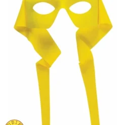 Hero Mask With Rear Tie, Yellow, Adult