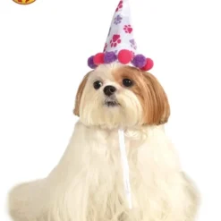 Paw Print Girl Pet Birthday Hat, Pet