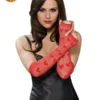 Fishnet Fingerless Long Heart Gloves Red, Adult -Fancy Dress Store 9135.jpg