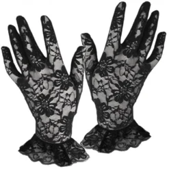 Short Lace Gloves (Black)