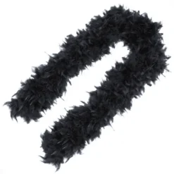 Deluxe Plush Turkey Boa 1.8m (Black)