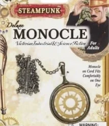 Deluxe Steampunk Monocle (Gold & Brass)