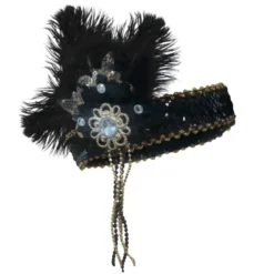 Flapper Headpiece (Deluxe Black/Gold)