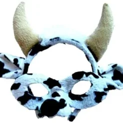 Animal Headband & Mask Set (Cow Blk/Wh) -Fancy Dress Store HE9976BW 3.jpg