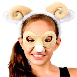 Animal Headband & Mask Set (Ram/Sheep)