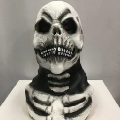 Skeleton Mask With Cowl, Adult
