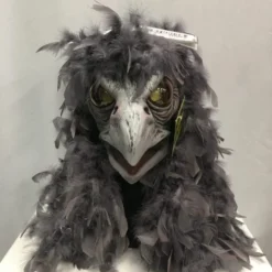 Grey Bird Mask With Moving Mouth, Adult