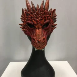 Dragon Half Mask (Red), Adult