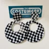 Round Checkered Earrings -Fancy Dress Store IMG 3237 1 600x800.jpg