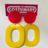 Chunky Yellow & Red Retro Earrings -Fancy Dress Store IMG 3241 600x800.jpg