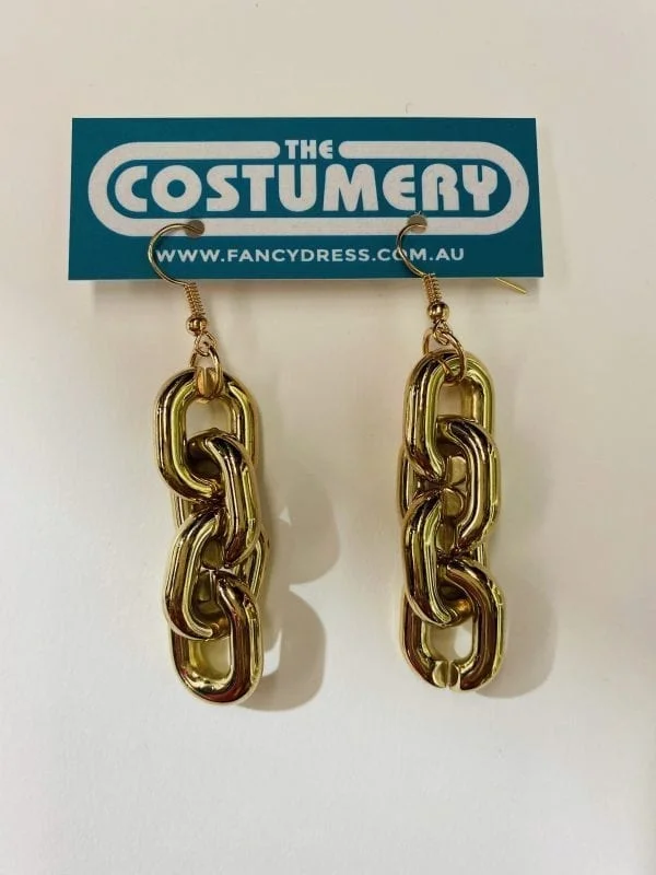 Gold Chain Link Earrings 3 Gold Chain Link Earrings