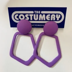 Pentagon Purple Earrings