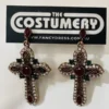 Sparkly Black & Silver Jewelled Cross Earrings -Fancy Dress Store IMG 3250 600x800.jpg