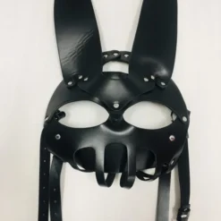 Black Vinyl Rabbit Mask, Adult