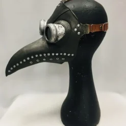 Plague Doctor Mask, Silver -Fancy Dress Store IMG 3710 600x800.jpg