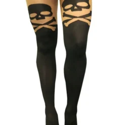 Cute Faux Thigh High Stocking – Skull