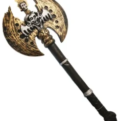 Warlock Double Bladed Axe – Gold/Silver Wood